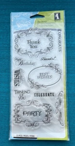 BIRTHDAY STAMPS/STICKERS ~ 13 Clear Acrylic Stamp Set by Inkadinkado ~NEW SEALED - Picture 1 of 10