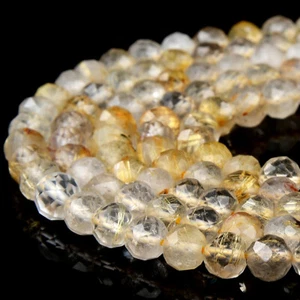 5MM Golden Rutilated Quartz Grd AA Micro Faceted Round 15 inch (80018443-P101) - Picture 1 of 3