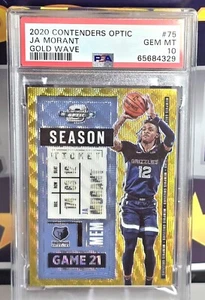 2020 Ja Morant Contenders Optic Gold Wave #75 PSA 10 GEM MINT Memphis Grizzlies - Picture 1 of 3
