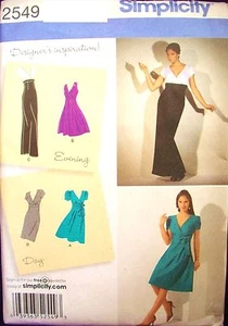 Miss Simplicity 2549 Pattern Retro Day Evening Dress UNCUT Size 6-8-10-12-14 - Picture 1 of 2