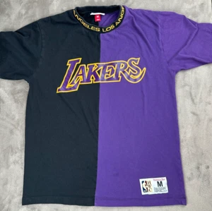 Herren T-Shirt Mitchell & Ness Los Angeles Lakers Split Farbe Schwarz Lila Größe M - Bild 1 von 8