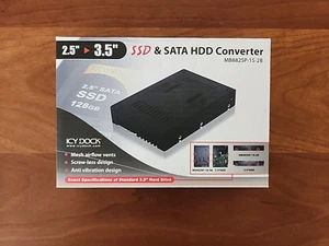 ICY Dock MB882SP-1S-2B / SATA HDD 2.5" to 3.5" Converter Enclosure Case - NEW - Picture 1 of 7