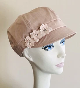 ¡NUEVO CON ETIQUETAS! Limón•Sombreros Helen's Gorra de Algodón Tela ROSA con Borde de Flores • Forrado - Imagen 1 de 2