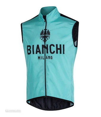 NEW Bianchi Milano PASSIRIA Cycling Wind Vest : CELESTE/BLACK - Image 1 of 3