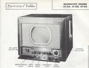 1949 Magnavox CT-214 218 221 Television Tv Photofact Manual CT214 CT218 CT221 - Picture 1 of 2