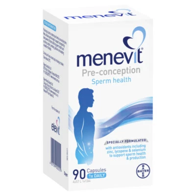 NEW Menevit 90 Capsules Male Fertility Supplement Pre-Conception Sperm Health Foto 1 de 4