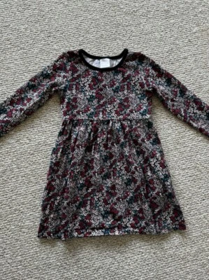 Vestido Floral Hanna Andersson Manga Larga Negro Niñas Talla 4, Nuevo Foto 1 de 3