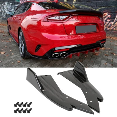 Difusor de parachoques trasero brillante para KIA Optima Stinger GT labios faldones laterales Foto 1 de 4
