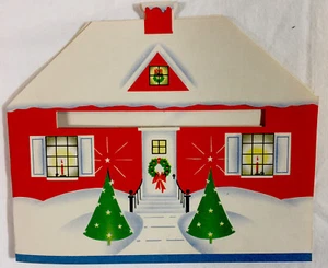 Weihnachts Stanzkarte NOS mit Umschlägen Vintage Haus Winter unbenutzt 40er Jahre - Bild 1 von 3
