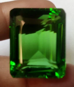 AAA+ Large Green Moldavite 87.05 Ct. Emerald Cut Loose Gemstone Gift for Women - Picture 1 of 7