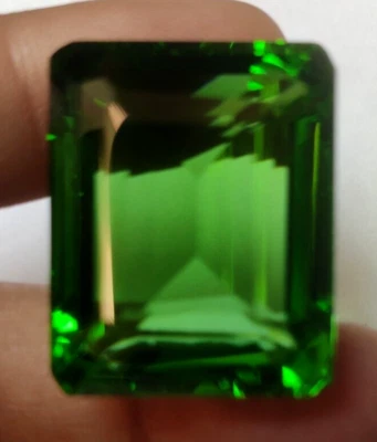 AAA+ Large Green Moldavite 87.05 Ct. Emerald Cut Loose Gemstone Gift for Women - Image 1 of 4