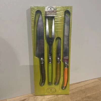 Coffret Laguiole Natura 100% Recyclable Set Service À Découper Jean Dubost 4 Pcs - Photo 1/4