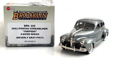 Brooklin BRK 202 1941 Pontiac Streamliner "Torpedo" 4-Dr Sedan-Beverly Gray Poly - Image 1 of 4