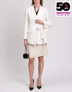 RRP €2690 CHLOE Linen Blazer Jacket US4 UK8 FR36 S Wrap Tie Waist Made in Italy - Picture 1 of 11