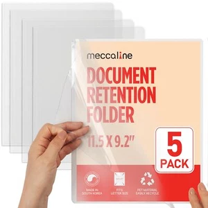 Meccaline Clear Plastic File Folders for Document, Presentation, Project, or - Picture 1 of 6
