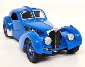 Burago 1/24 Bugatti Atlantic French Blue Custom Wheels Diecast Scale Model Car - Picture 1 of 6