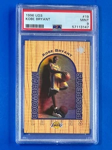 Tarjeta de novato 1996 UD3 Kobe Bryant Hardwood Prospects RC #19 PSA como nueva 9 losa nueva - Imagen 1 de 2