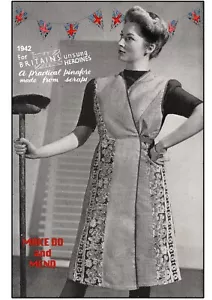 1940s 'Make Do and Mend' Mrs. Mop Apron Sewing Pattern - Picture 1 of 2