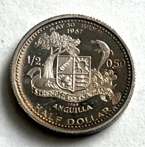 ANGUILLA SILVER PROOF HALF DOLLAR 1967 - Picture 1 of 4