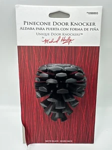 Michael Healy Pinecone Door Knocker Cast Iron Matte Black Unique Rustic Decor - Picture 1 of 2
