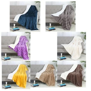 Luxury Ultra Plush and Soft Sherpa Fleece Throw Blanket Warm, 52” x 71” - Picture 1 of 22