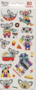 Aussie Fun Animal Koala Stickers - 80 pack - Picture 1 of 1