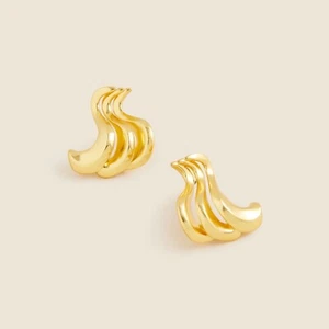 NWT J CREW Gold Scultural Squiggle Earrings - Picture 1 of 4