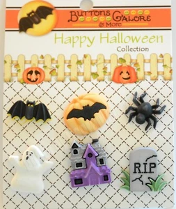Hauntings / bottoni Halloween gambo / fantasma ~ pipistrello ~ ragno ~ casa stregata - Foto 1 di 4