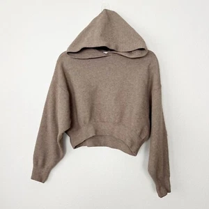 Zara Girls 13-14 Taupe Knit Cropped Hoodie - Picture 1 of 5