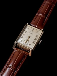 Vintage LeCoultre Tank Watch 24mm Gold Filled PARTS Does Not Run - Picture 1 of 14