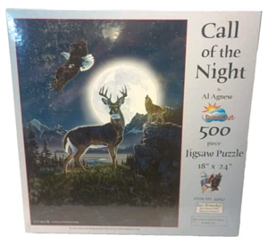 New Sealed Call Of The Night 500 Piece 18" X 24" Puzzle By Al Agnew Sunsout - Picture 1 of 10