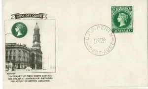 Stamp 3&1/2d centenary 1st South Australia issue on 1955 Guthrie FDC unaddressed - Picture 1 of 1