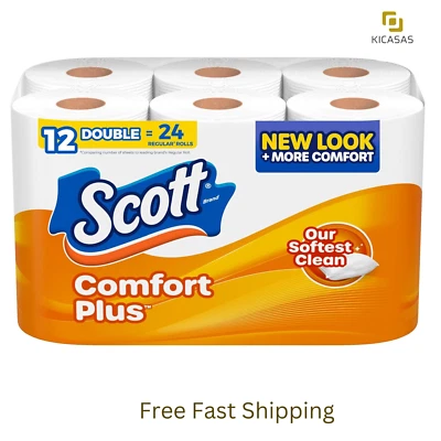 Scott ComfortPlus Toilet Paper, 12 Double Rolls,231 Sheets per Roll, Septic Safe - Image 1 of 4