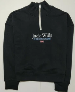 Jack Wills Womens Honey Lane Quarter Zip Sweatshirt Sweater Top Jumper,size UK4 - Picture 1 of 11