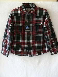 NWT Micros Shirt Fleece Lined Shirt Jacket - Boys Sz. 5 ~ 6 ~ 7 Black/Red - Riff - Picture 1 of 11