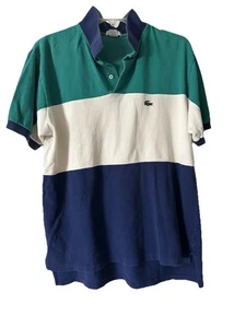 Vintage 90er IZOD Lacoste Poloshirt M/L 42x25 Colorblock - Bild 1 von 12
