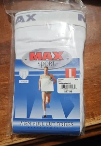 Paquete de 3 calzoncillos Max Sport para hombre grandes de corte completo ropa interior blanca de algodón extra cómodos - Imagen 1 de 6