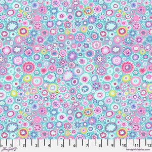 KAFFE FASSETT PAPERWEIGHT GP20 AQUA COTTON GEOMETRIC FABRIC 1/2 YARD - Picture 1 of 2