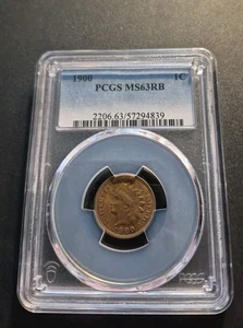 1900 Indian Head Cent Penny PCGS MS 63 RB - Picture 1 of 4