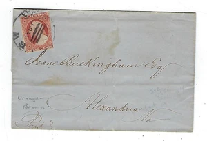 1850s New York to ALexandria Virginia, 3c Orange Brown #10 - Picture 1 of 2