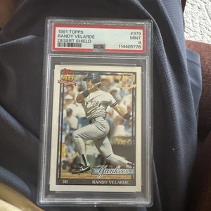 1991 Topps Desert Shield #379 RANDY VELARDE PSA 9 YANKEES - Picture 1 of 2