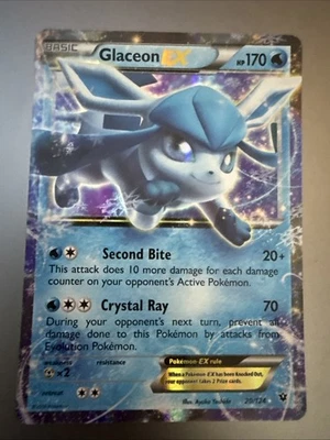 Glaceon EX ULTRA RARE 20/124 Pokemon XY Fates Collide TCG Holo 2016 - Image 1 of 4