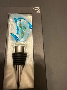 Delphin Weinflaschenverschluss mundgeblasenes Glas - Bild 1 von 17