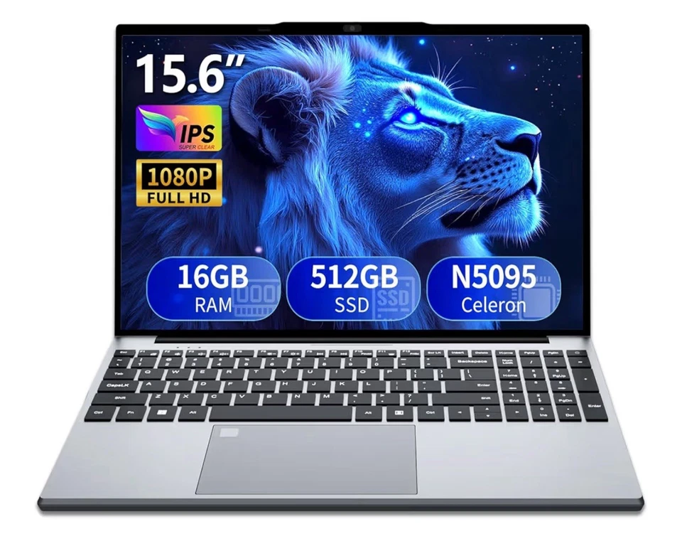 Portatile Laptop  Processore Intel N5095A  - Ram 16 gb -  SSD 512 - Windows 11 - Immagine 1 di 4