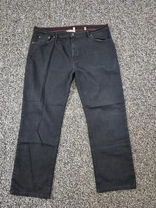 Pantalones de mezclilla Alexander Raleigh para hombre 40x29 pierna recta elásticos negros - Imagen 1 de 9