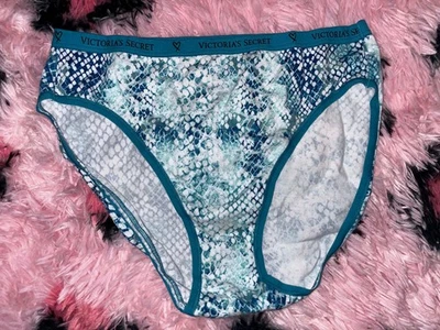 VTG 2000 Victoria's Secret high-leg brief teal snake skin print M - Image 1 of 4