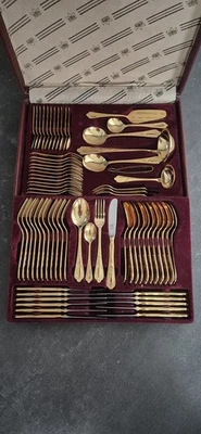 Besteckset SBS 70 Teile für 12 Personen 23/24 Karat vergoldet  - Bild 1 von 4