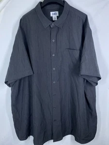 Harbor Bay Shirt Mens 3XL Gray Textured Button Up Short Sleeve Light Pockets USA - Picture 1 of 9