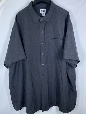 Camisa Harbor Bay Para Hombres 3XL Gris Texturizada Abotonada Manga Corta Bolsillos Ligeros EE. UU. Foto 1 de 4