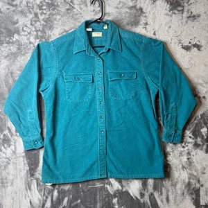L.L. Bean Sämisch Stoff Hemd Button Down Langarm türkis Doppeltasche 20 - Bild 1 von 7